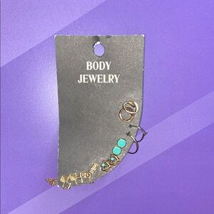 Urban Outfitters Gold and Blue Earrings with Butterfly Charms